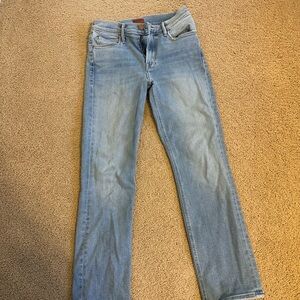 MOTHER Women's Light Blue Straight Leg Jeans mid rise dazzler